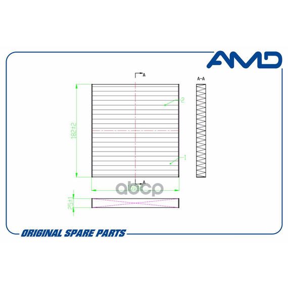 Купить ФИЛЬТР САЛОННЫЙ (УГОЛЬНЫЙ) KIA SOUL AM 09-> AMD AMD.FC43C