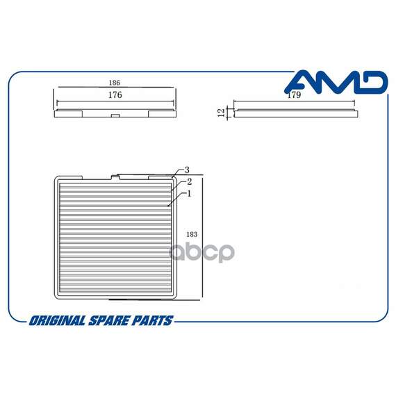 Купить ФИЛЬТР САЛОННЫЙ УГОЛЬНЫЙ KIA (PICANTO BA) (С КОНД.) (-2011) (PICANTO II TA) AMD AMD.FC23C