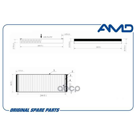 Купить ФИЛЬТР САЛОННЫЙ (УГОЛЬНЫЙ) (КОМПЛ.2ШТ.) AUDI A6 ALLROAD 4FH,C6 (06-11) / A6 AVANT III AMD AMD.FC789C