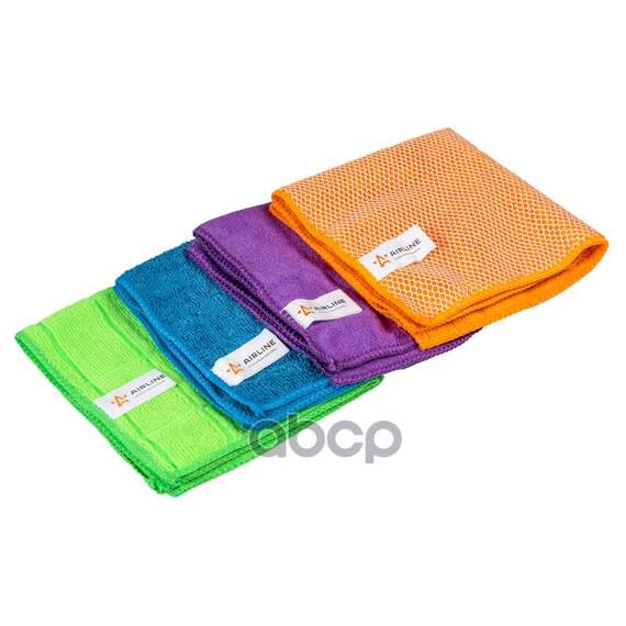 Купить НАБОР САЛФЕТОК ИЗ МИКРОФИБРЫ В КОРОБКЕ (4 ШТ., 30*30 СМ) AIRLINE AB-V-06