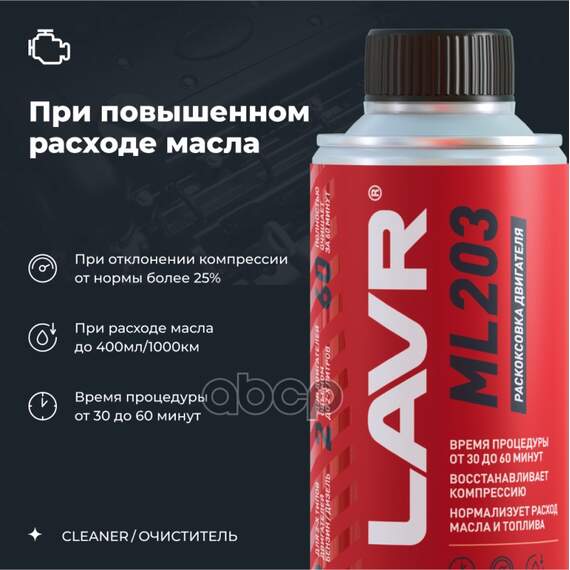 Купить ЖИДКОСТЬ ДЛЯ РАСКОКСОВКИ ДВИГАТЕЛЯ 2506 ML 203 NOVATOR, 190 МЛ. LAVR LN2506